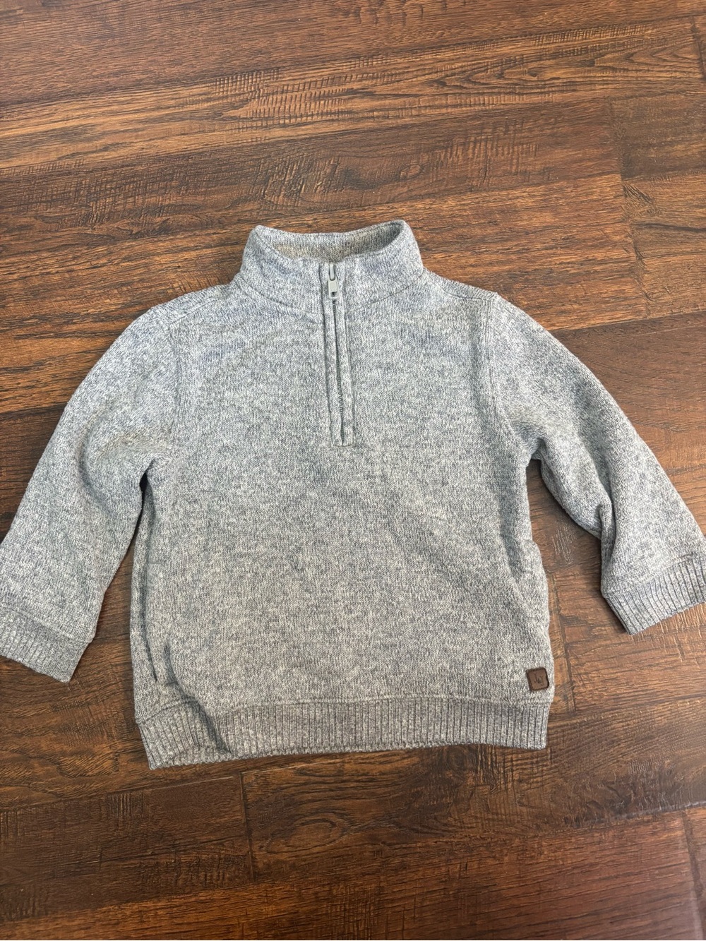 Janie and Jack Boys Long Sleeve 1/4 Zip Gray Shirt - Size 18-24m